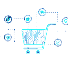 shopping-cart-online-technology-symbol-blue-background-business-ecommerce-delivery-digital shopping-cart-online-technology-symbol-blue-background-business-ecommerce-delivery-digital
